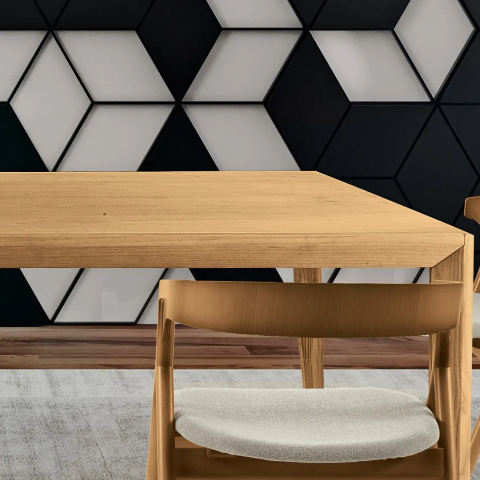 Udtrækkeligt bord i massivt asketræ i forskellige finish - Ferenc Viadurini