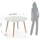 Udtrækkeligt bord i træ, mat hvid Ian gulv Viadurini