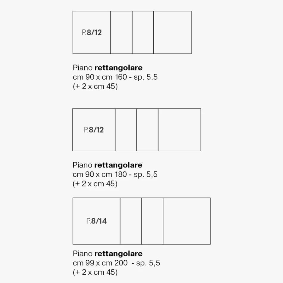 Udtrækkeligt melaminbord i 2 forskellige overflader lavet i Italien - Tecna Viadurini