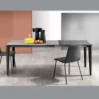 Udtrækkeligt bord i glaskeramik og metalbund i forskellige finish - Ariel Viadurini