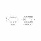 Moderne udtrækkeligt 14-personers bord med laminatplade lavet i Italien - Ezzellino Viadurini