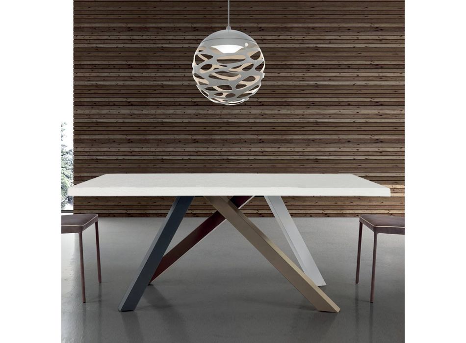 Moderne udtræksbord med lamineret træplade lavet i Italien – Settimmio Viadurini
