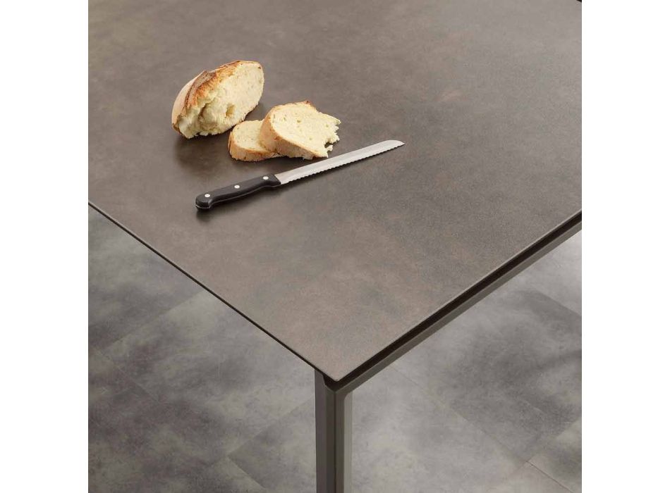 Moderne udtrækkeligt bord med filadelfia keramisk glasplade Viadurini