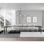 Moderne udtræksbord i melamintræ og jernunderplade - Marella Viadurini