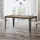 Moderne udtræksbord i melamintræ og jernunderplade - Marella Viadurini