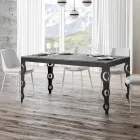 Moderne udtræksbord i melamintræ og jernunderplade - Marella Viadurini