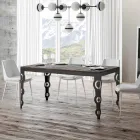 Moderne udtræksbord i melamintræ og jernunderplade - Marella Viadurini