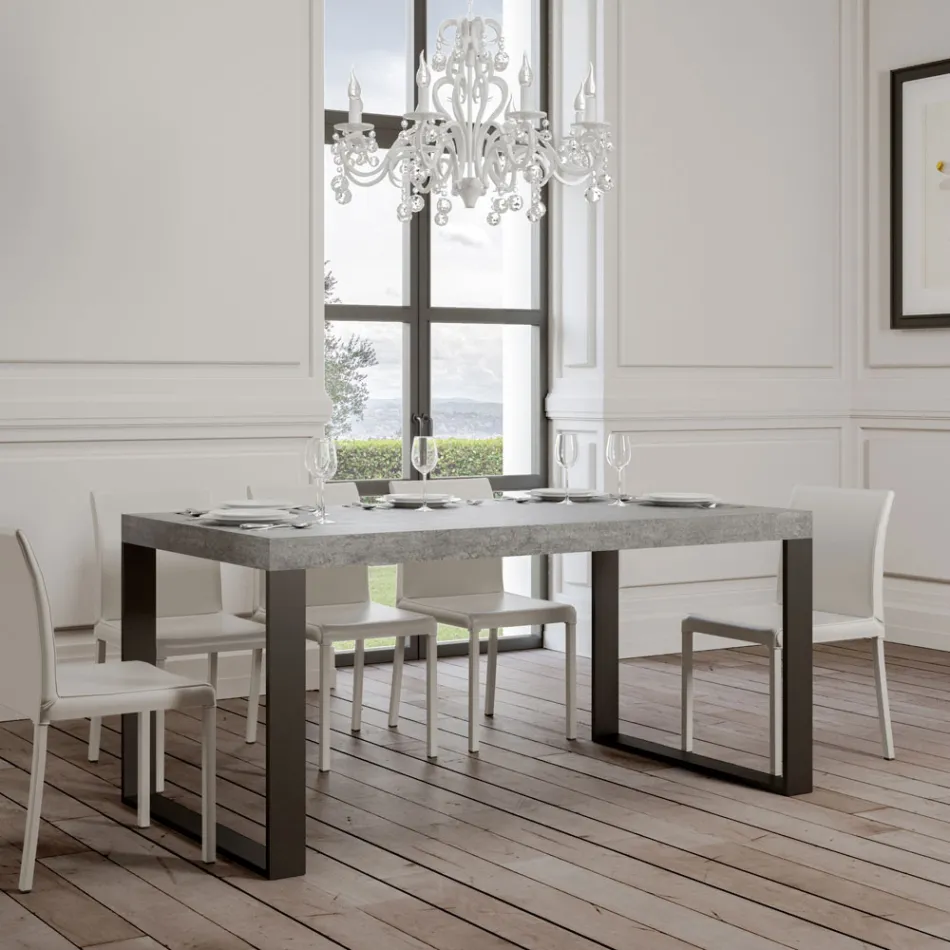 Moderne udtræksbord i melamintræ lavet i Italien - Badesi Viadurini