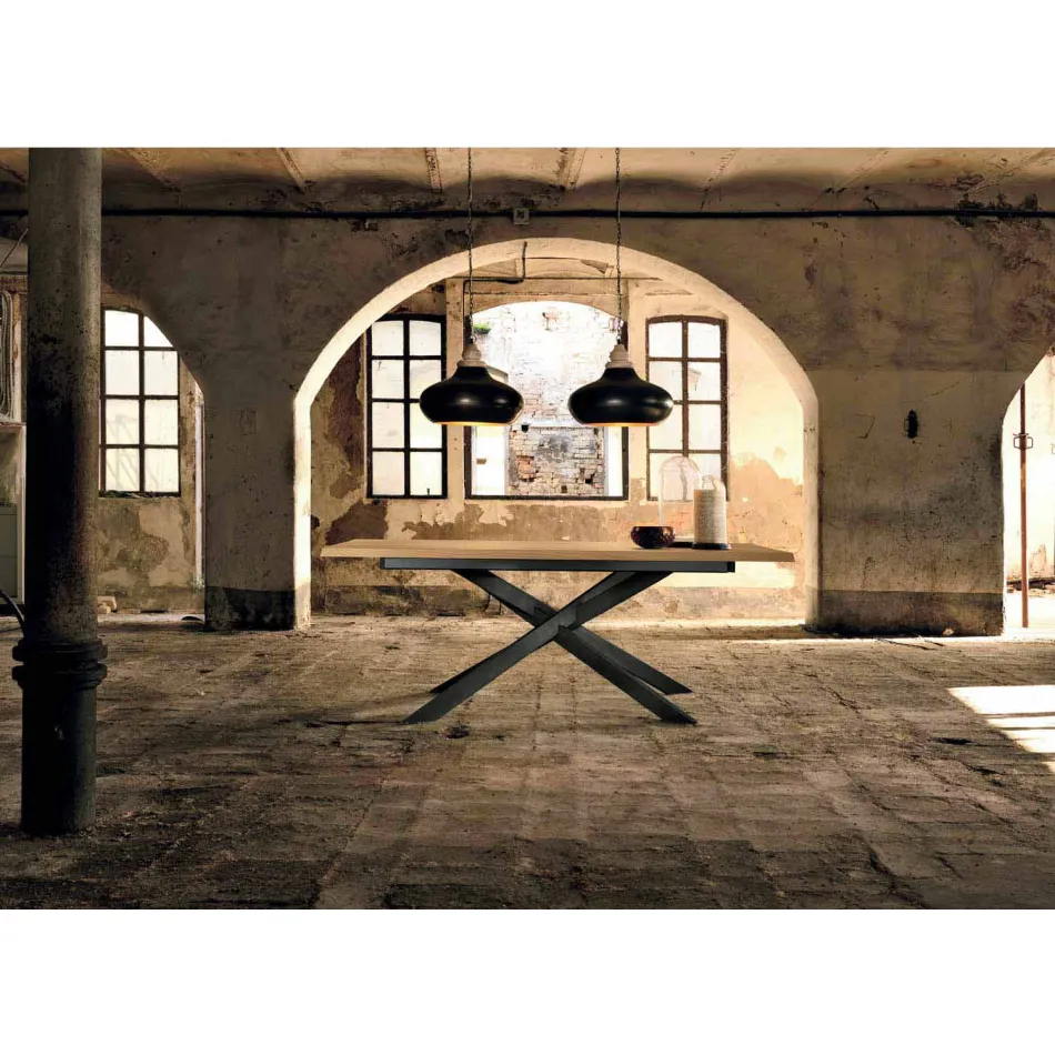 Moderne bord, der kan udvides, i egetræ fremstillet i Italien - Oncino Viadurini