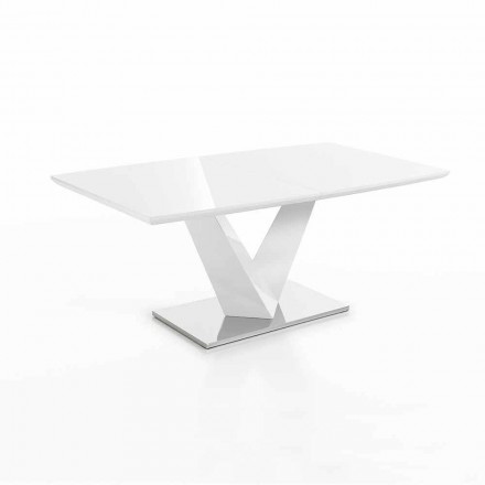Moderne udvideligt bord i MDF og Chrome Steel, Sannio Viadurini