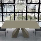 Moderne udtræksbord i glas og stål 14 sæder lavet i Italien - dalmatisk Viadurini
