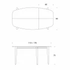 Udtrækkeligt spisebord i fineret træ op til 170 cm - Nutello Viadurini