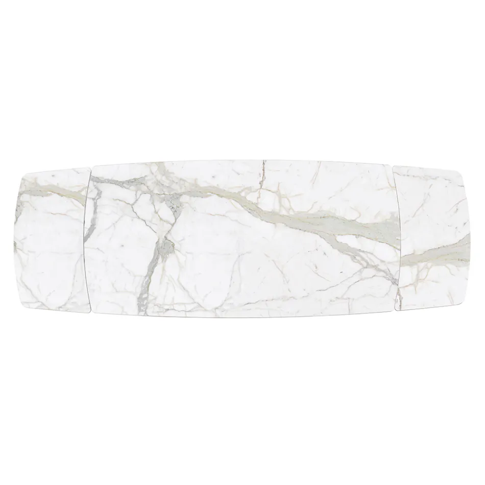 Udtrækkeligt bord lavet med keramisk bordplade og jernbase - Incrocio Viadurini