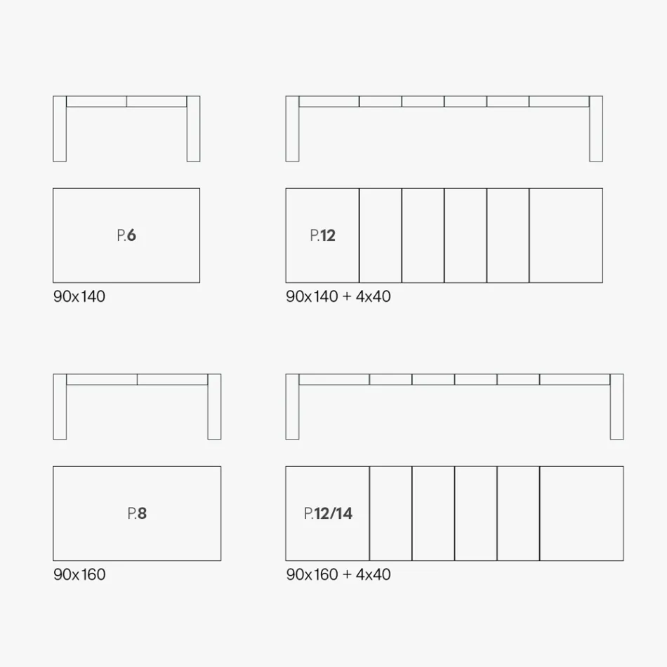 Udtrækkeligt bord lavet af foldemelamin lavet i Italien - Okay Viadurini
