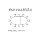 Udtrækkeligt rundt stuebord i laminat Made in Italy - Dollars Viadurini
