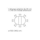 Udtrækkeligt rundt stuebord i laminat Made in Italy - Dollars Viadurini