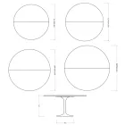 Saarinen Tulip udtræksbord H 74 cm i Florim Statuario mat keramik - skarlagenrød Viadurini