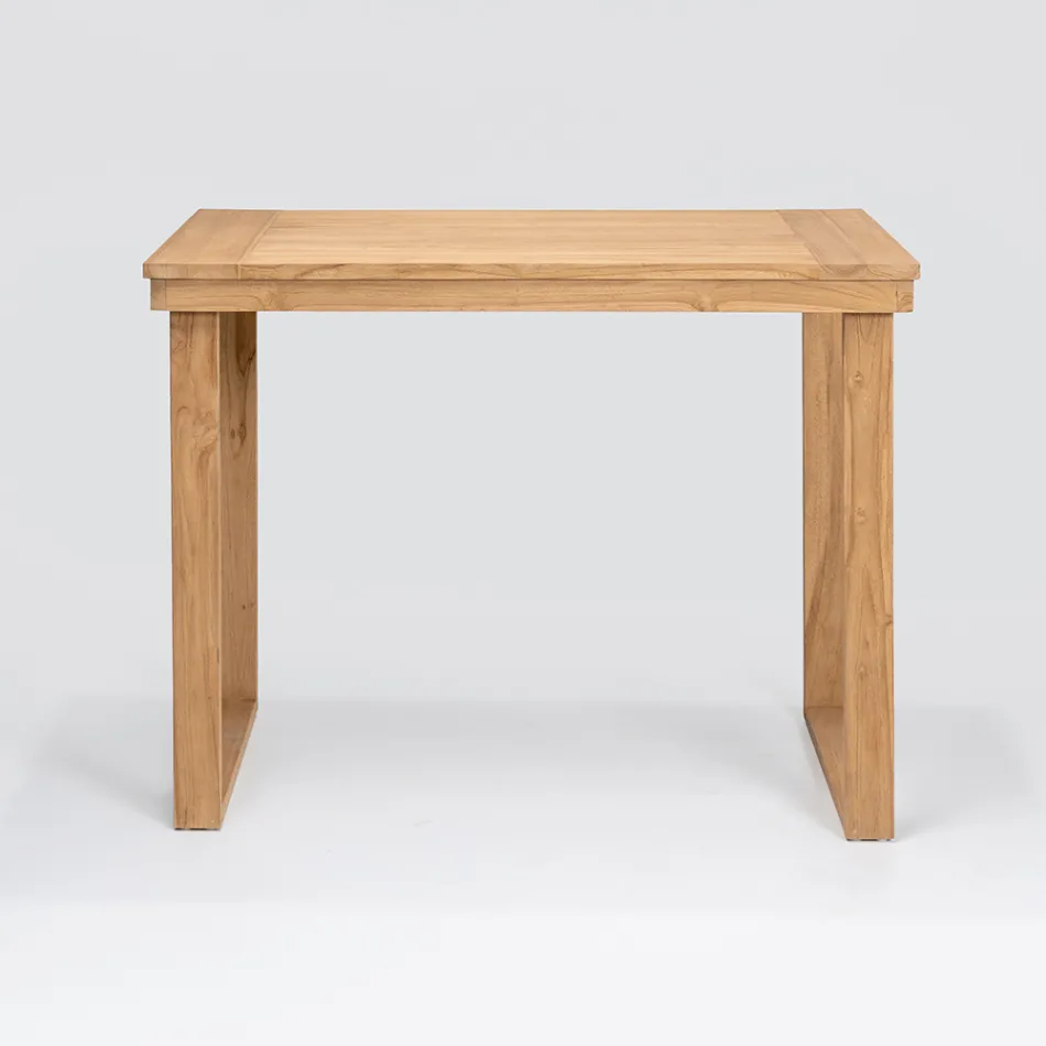 Højt barbord lavet af børstet naturteak - Sponda Viadurini