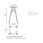 Rundt design højt stangbord i træ og Hpl, 4 stykker - Faz Wood af Vondom Viadurini