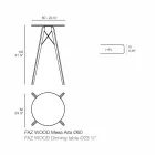 Rundt design højt stangbord i træ og Hpl, 4 stykker - Faz Wood af Vondom Viadurini