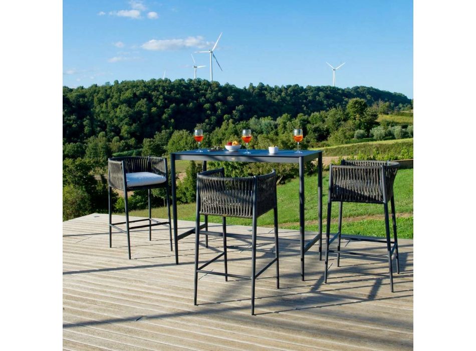 Aluminium udendørs rektangulært højt bord lavet i Italien - Nymeria Viadurini