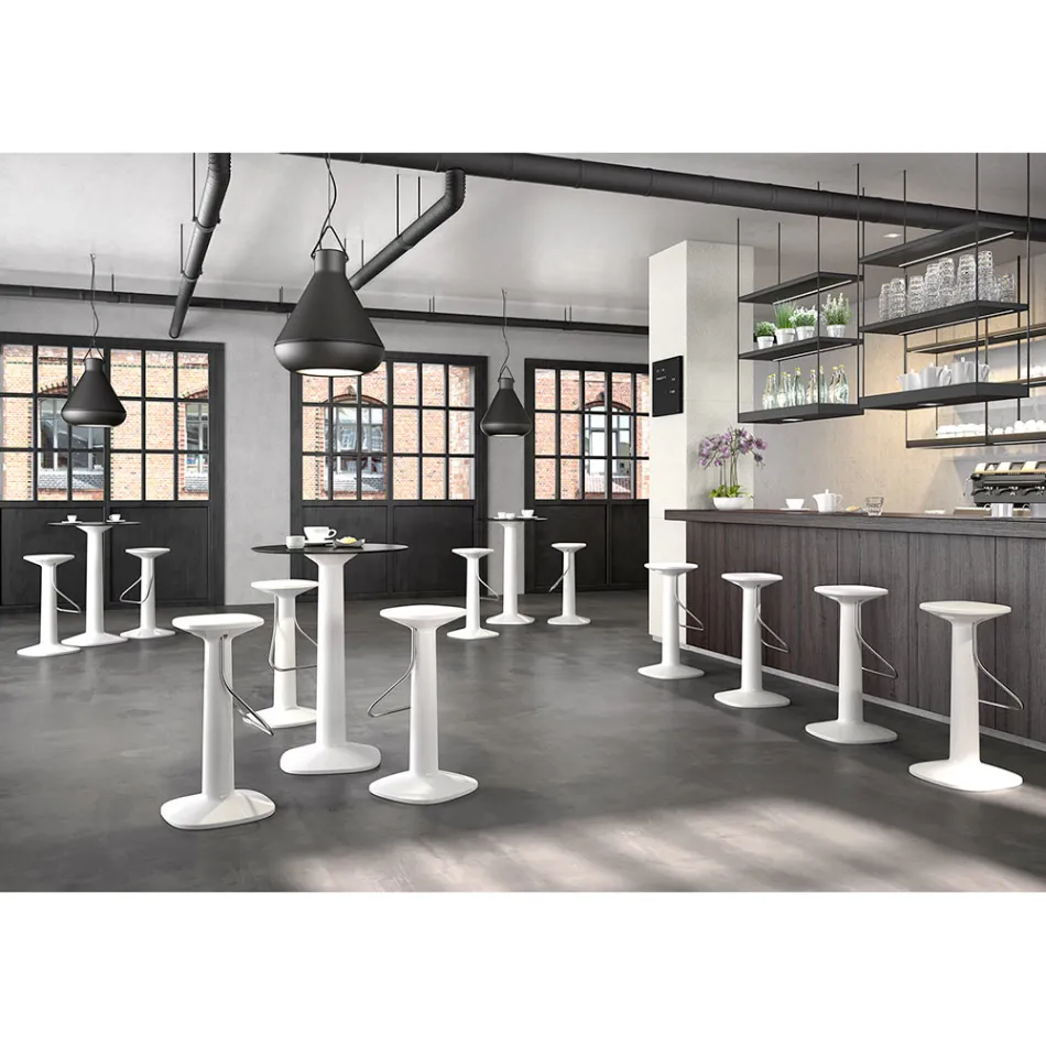 Højt rundt bord i polyethylen med HPL Top Made in Italy - Pito Viadurini