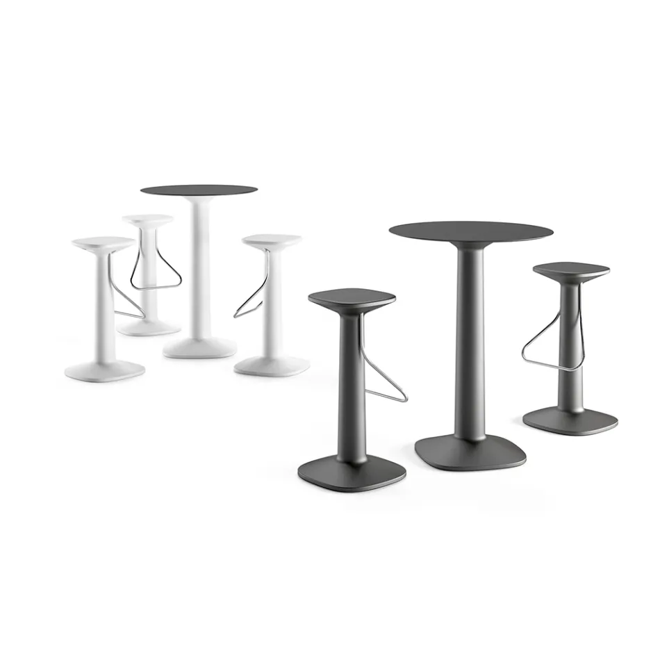 Højt rundt bord i polyethylen med HPL Top Made in Italy - Pito Viadurini