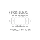 Bord med integrerede udtræk og minkstålbase Fremstillet i Italien - Dalmatisk Viadurini