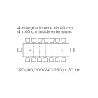 Bord med indvendige udtræk og foldekant i laminat Fremstillet i Italien - Gordito Viadurini