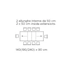 Bord med indvendige udtræk og foldekant i laminat Fremstillet i Italien - Gordito Viadurini