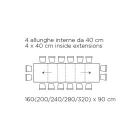 Bord med indvendige udtræk og foldekant i laminat Fremstillet i Italien - Gordito Viadurini