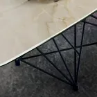 Bord med tøndeformet keramikplade og stålbund Made in Italy - Ezzellino Viadurini