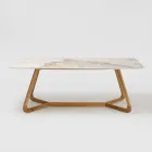 Bord med keramisk plade og massiv teakunderdel Lavet i Italien - Bluse Viadurini