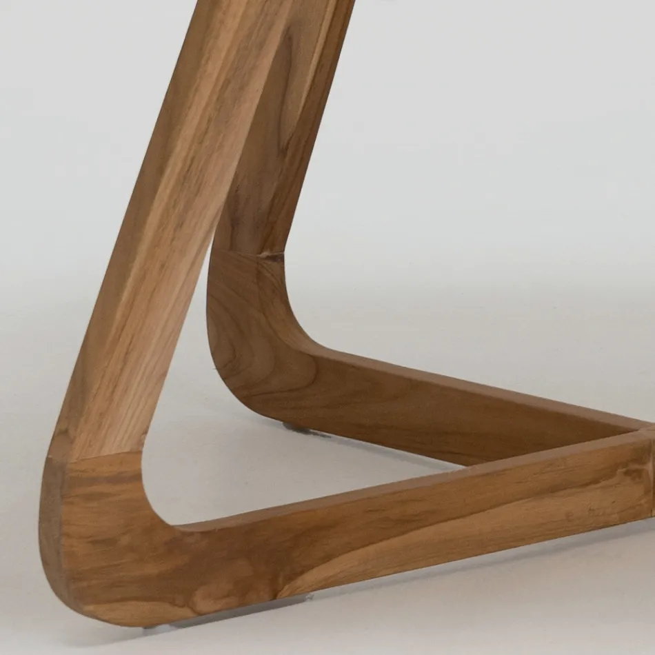 Bord med Okumè plade med mikrocement finish Made in Italy - Bluse Viadurini