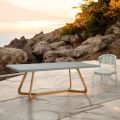 Bord med Okumè plade med mikrocement finish Made in Italy - Bluse