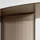 Bord med oval glasplade og smeltet glas og metalbund - Foglietto Viadurini