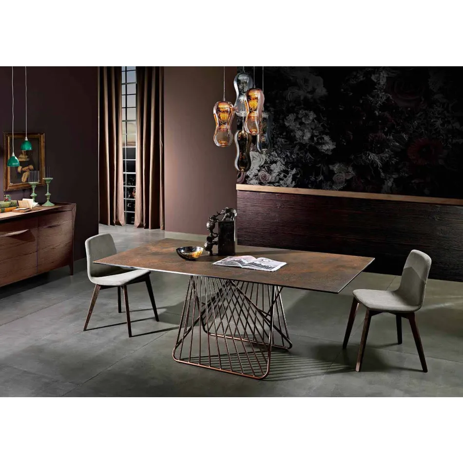 Bord med top lavet i Italien moderne glas keramik, Mitia Viadurini