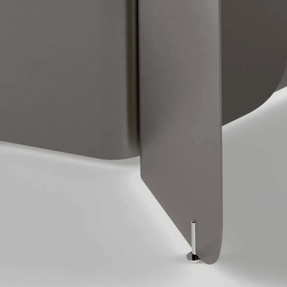 Bord med formet glasplade og buet metalbund - Piacere Viadurini