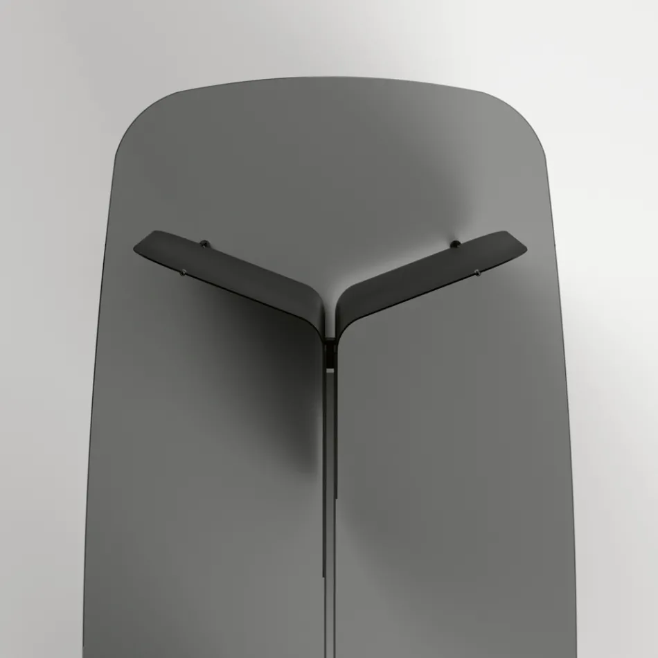 Bord med formet glasplade og buet metalbund - Piacere Viadurini