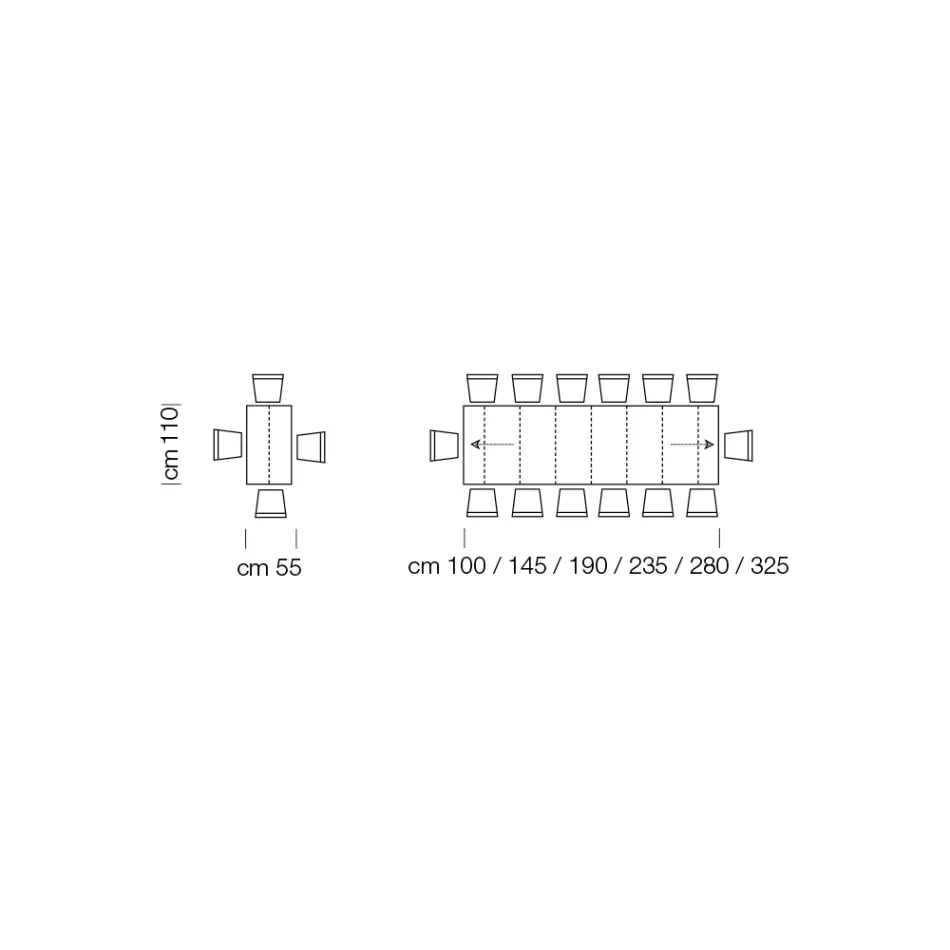 Udtrækkeligt konsolbord op til 325 cm i Made in Italy Laminat - Dalmatisk Viadurini