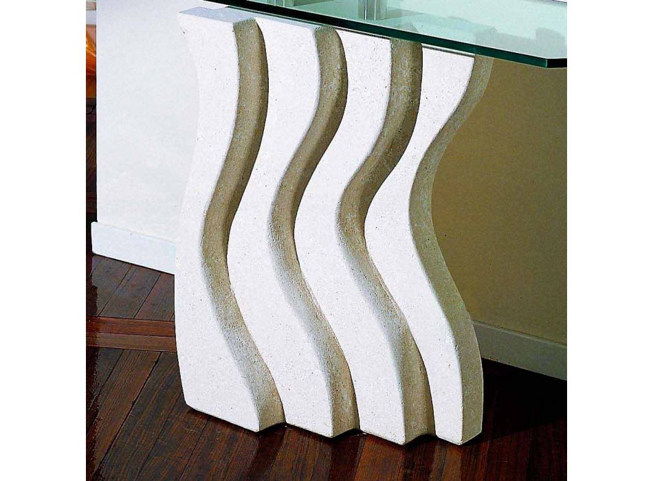 Konsolbord i sten og glas med Ciril moderne design Viadurini
