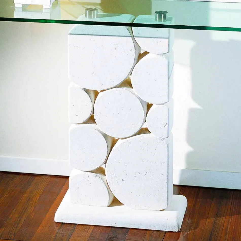 Konsolbord i sten og glas med moderne Hosios design Viadurini