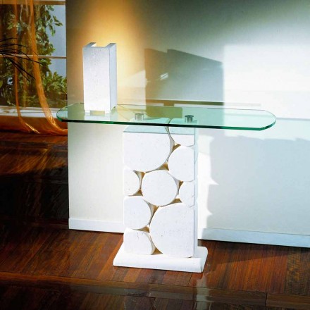 Konsolbord i sten og glas med moderne Hosios design Viadurini