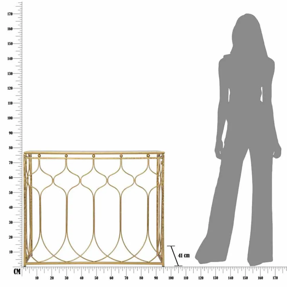 Moderne design rektangulært jernkonsolbord - Karine Viadurini