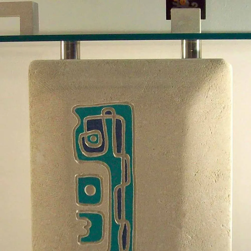 Rektangulær konsolbord i sten og krystal design Soter Viadurini