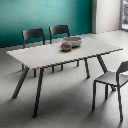 Udtrækkeligt køkkenbord Op til 210 cm steneffekt Fremstillet i Italien - Giocondo Viadurini