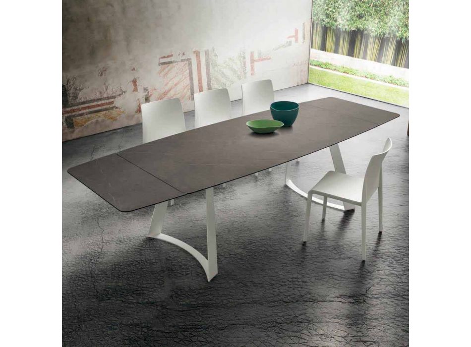 Udtrækkeligt køkkenbord Op til 280 cm Marmoreffekt Fremstillet i Italien - Pinocchio Viadurini