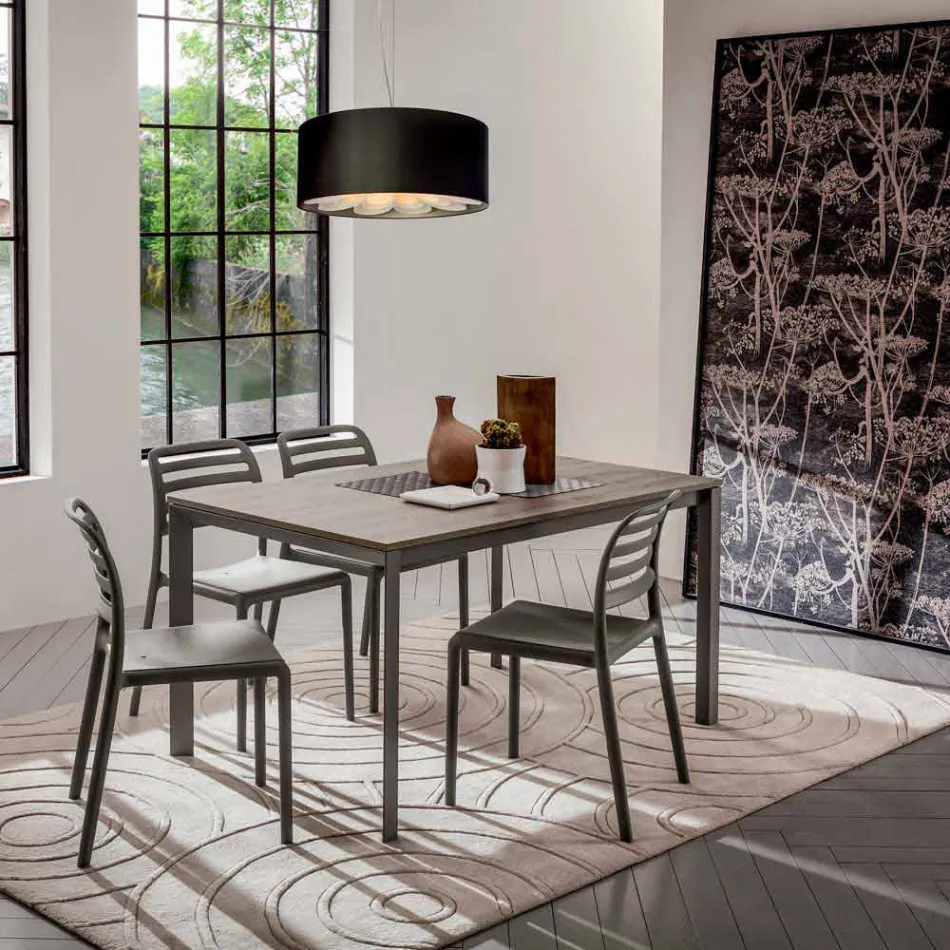 Køkkenbord med melaminplade og metalbund fremstillet i Italien - Spilla Viadurini