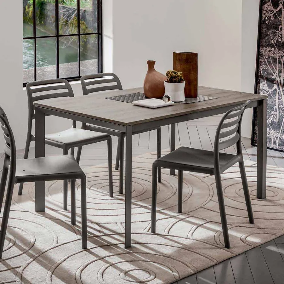 Køkkenbord med melaminplade og metalbund fremstillet i Italien - Spilla Viadurini