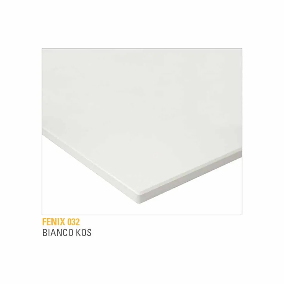 Køkkenbord i lamineret Fenix og sort aluminium fremstillet i Italien - Lingotto Viadurini